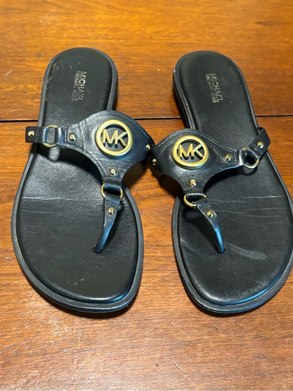 Michael Michael Kors Women’s Black Leather Conway Sandals Size 8M